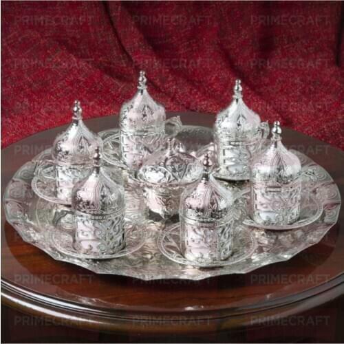 YENİ ÜRÜN Gümüş Kahve Fincan Takımı 6'lı