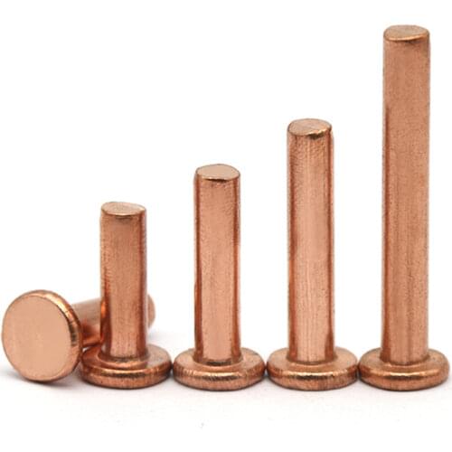 20 / 50Pcs brass rivets GB109 M2 M2.5 M3 M4 M5 M6 flat head copper rivets solid copper rivets