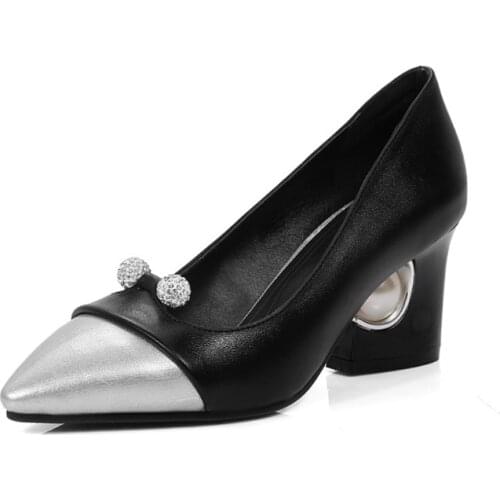 Big Size 11 12 13 14 15 16 17 ladies high heels women shoes woman pumps Rough heel Shallow mouth Package the heel Water drill