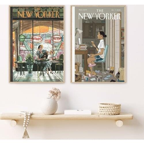 New Yorker Magazine Vintage Prints Canvas Painting Abstraction Gallery Wall Retro Art Pictures Living Room Decoration Poster