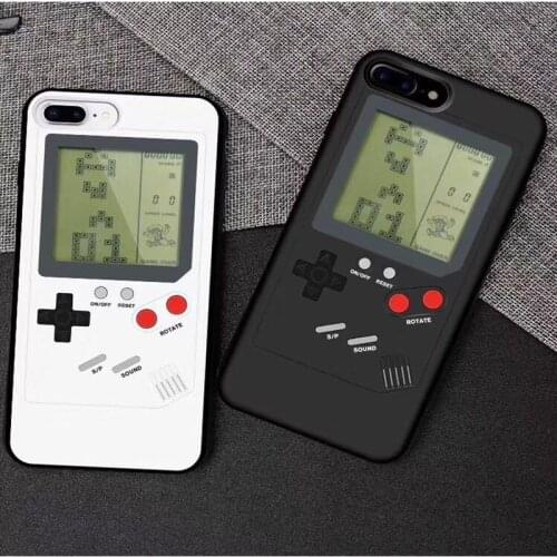 10pcs/lot Classic Tetris Console Handheld Game Players Multifunction Phone Case For Iphone 7 8 6 6S Plus Tetris Game Machine
