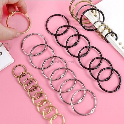 10PCS Metal Hinged Rings Loose Leaf Book Binder DIY Scrapbook Photo Album Split Keychain Art Craft Tools