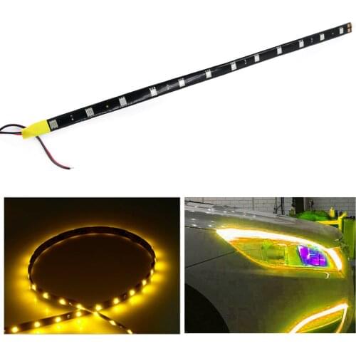 12V 30cm 12 LED Waterproof LED Strip Light For Car Motorcycle SMD Plastic Tube Flexible Light Bar Warning Lights Emergency Light