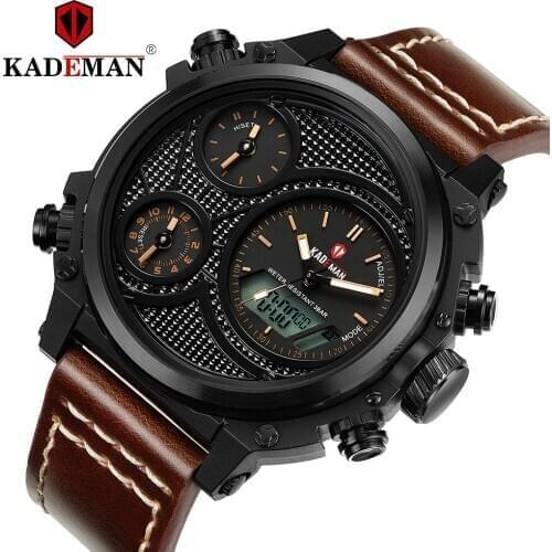 Kademan Men Watch Top Brand Luxury Quartz Fashion Watch Men Leather Waterproof Sport Watch watches men Fashion Steel Leather