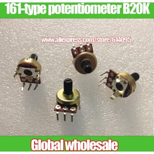 4pcs 161-type Vertical single potentiometer B20K / handle length 10MM Flower B203