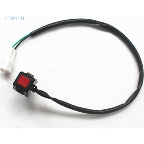 5pcs/lot Motorcycle Hazard Light Switch Warning Emergency Lamp Signal Flasher Wires Plug Switch ON/OFF Mini Button