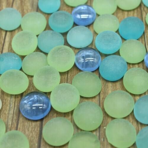500g Beach Glass Beads 15-17mm Aquarium Fish Tank Decoration Accessories Aquarium Stone Craft Gift Glass Flat Beads Aquariums