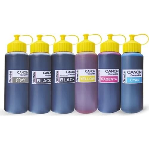 6 Cartridges compatible for Canon Printers 500 ml 6 Color Ink Set 86515547