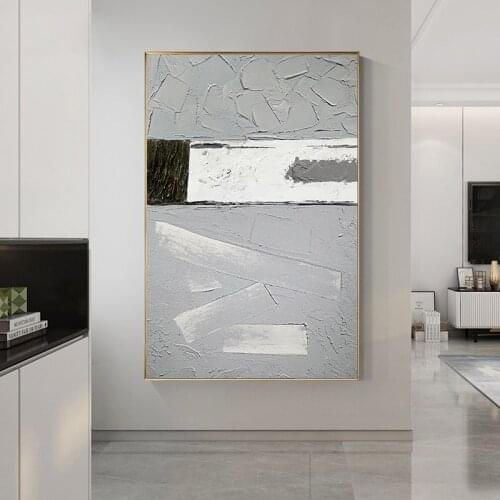 Abstract Off-white Textured Oil Painting On Canvas 100% Hand Painted Modern Wall Art Pictures For Living Room Home Decoration