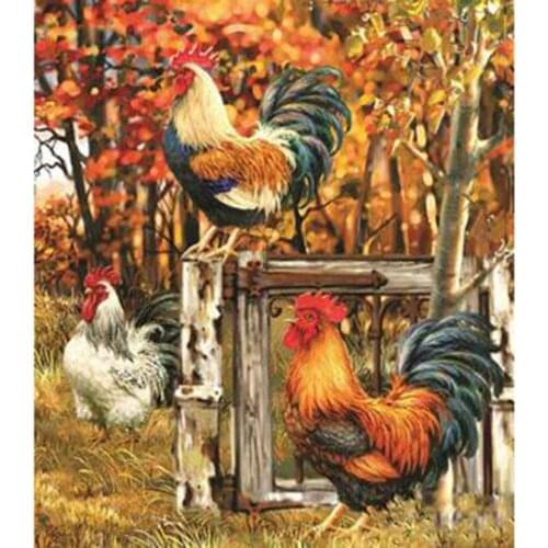 5D DIY Diamond Painting Animal Painting Big Rooster Picture Square/Round Diamond Cross Stitch Embroidery Decoration Craft WG2921