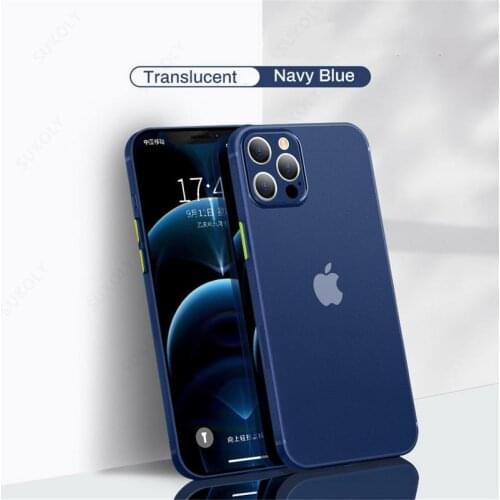 For iPhone 12 11 Pro Max Case XS X XR 8 7 Plus SE2 Slim Matte Silicone Soft Phone Cover Ultra-Thin Clear Solid Color Bumper Back