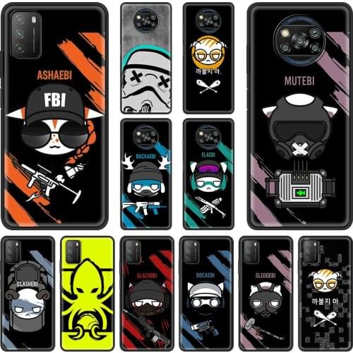 Game rainbow S-six S-siege Phone Case for Xiaomi Mi Poco X3 NFC 11 Soft Silicone Back Cover For Mi Poco M3 Mobile Bag Shell