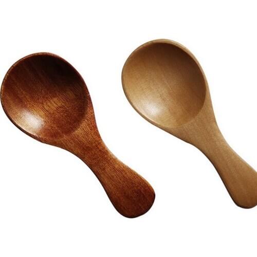 Fashion Wood Condiment Scoop Flatware Coffee Tea Small Mini Sugar Spoon Salt Wood Spoons Cooking Tools Kitchen Gadgets 1Pcs
