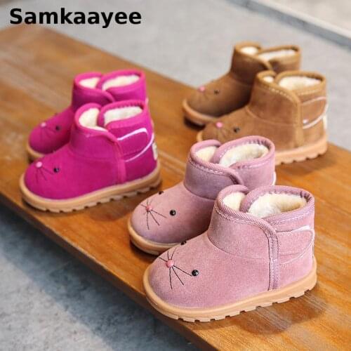 0-12y Children Shoes Kids Boots Winter Baby Snow Boots Martin Boats Boys Girls Ankle Cartoon Cotton Non-slip Warm Sneakers y29