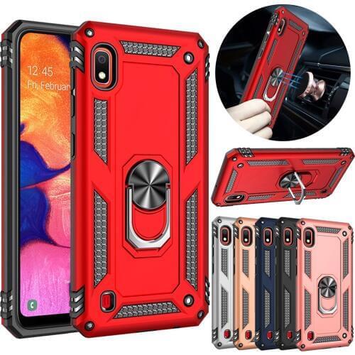 For Samsung Galaxy M20 Dual Layer Military Armor Case Magnetic Ring Stand Slim Shockproof Hard Cover
