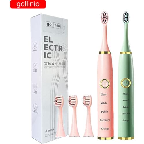 Gollinio Electric toothbrush Sonic Smart tooth usb fast charging teeth brush Replacement waterproof xp7 360 degrees GL15B