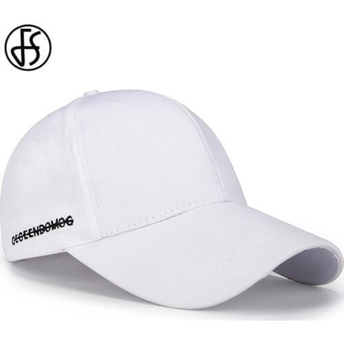 FS Summer Mens Brand Baseball Caps White Black Simple Design Peaked Hats For Women Face Cap Streetwear Snapback Dad Hat Bone