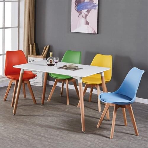 JOYLIVE Nordic Chair Office Home Backrest Dining Table Combination Color Plastic Solid Wood Dining Chair Milk Tea Shop Chair
