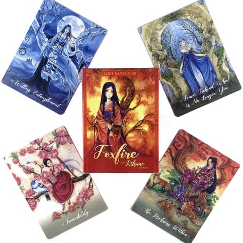 Foxfire The Kitsune Oracle Cards Leisure Party Table Game High Quality Fortune-telling Prophecy Tarot Deck With Guide Book