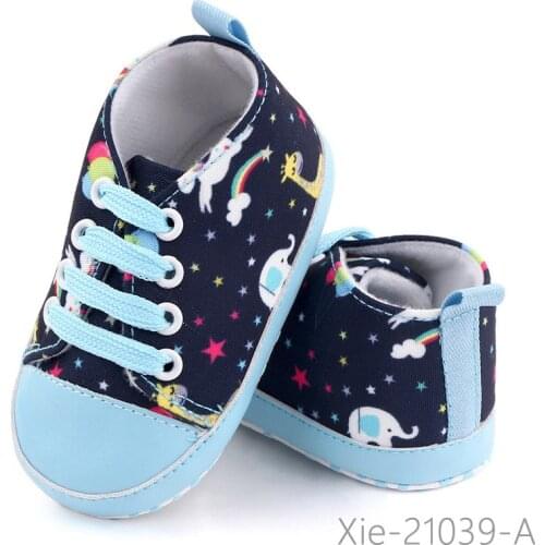 Baby Canvas Classic Sports Sneakers Newborn Baby Boys Girls Print Star First Walkers Shoes Infant Toddler Anti-slip Baby Shoes