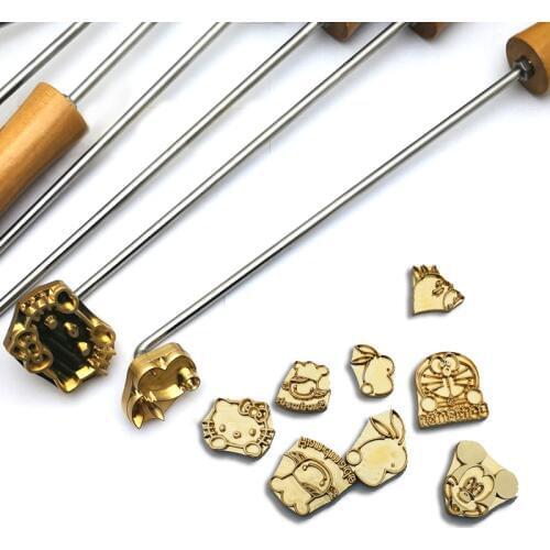 Custom LOGO Fire Copper Mold Brass Baking Cake Branding Bread Wood Hot Stamping Mold 304 Stainless Steel Handmade Bread Stamp