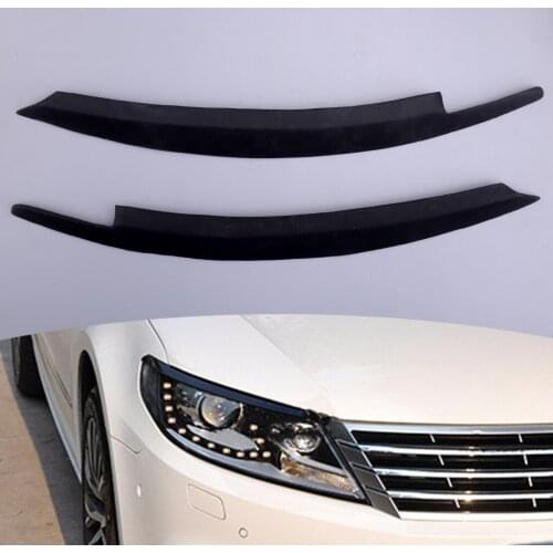 2pcs Front Headlight Headlamp Eyebrows Eyelids Cover Trim Fit For VW CC 2013 2014 2015 2016 2017
