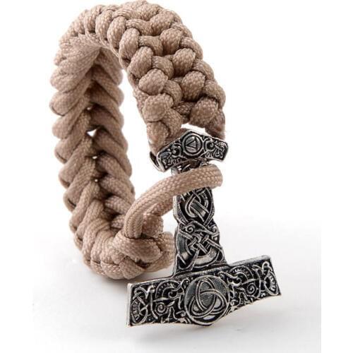 New Viking Paracord Bracelet Handmand Norse Viking Braided Bracelet Men Bracelets Thor Hammer Rope Bangles for Men Jewelry