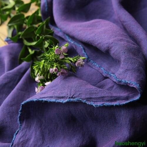 Original high-end pure linen fabric, diy handmade clothes summer purple pastoral clothing fabric