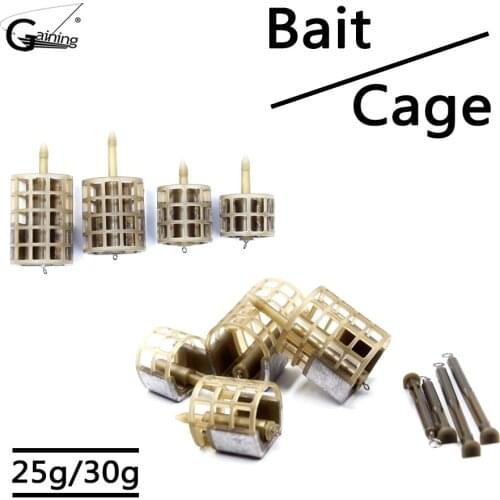 25/30g Small Large Bait Cage Trap Basket Carp Fishing Feeder Bait Thrower Fishing Tools Accessories