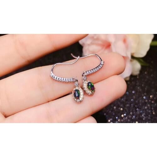 The Best Gift For your mother Natural Real OPal Earrings S925 Sterling Silver Fine Elegant Jewelry for Women Wedding Earring