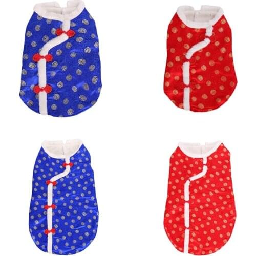 Dog Cheongsam Pet New Year FU Costume Tang Dynasty Dress for Pet XS-XXXXXL