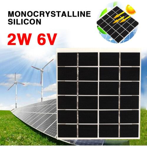 Monocrystalline Silicon Solar Charging Solar Panel DIY Reusable Equipment 6V 2W 22% Conversion rate for Smartphone Outdoor