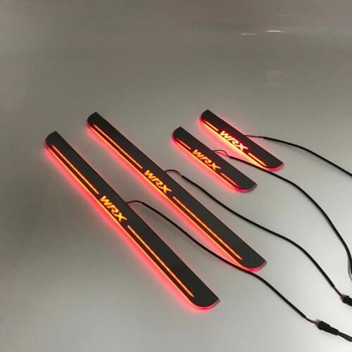 Express delivery led door sill plate strip welcome light threshold guard protectors for subaru wrx sti