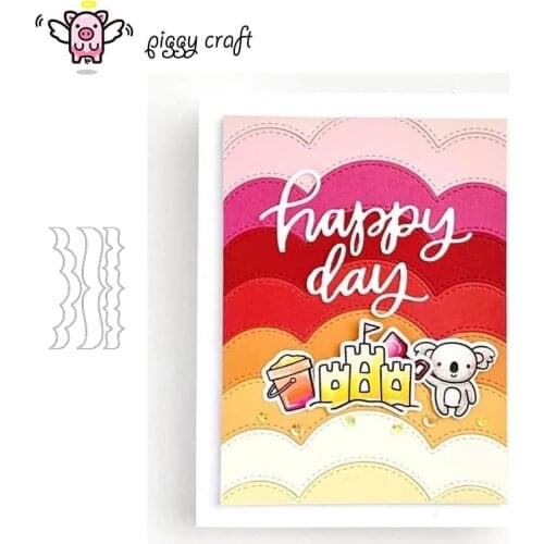 Piggy Craft metal cutting dies cut die mold 3Pcs Wavy lace strip Scrapbook paper craft knife mould blade punch stencils dies