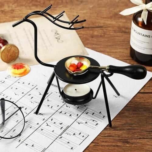 Deer Shaped Fire Paint Stamp Wax Furnace Stove Pot Metal Sealing Wax Bead Sticks Melting Tool Retro Stamp Decorative Craft Gift