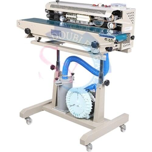 SY-1000IR Vertical Air filling aluminum potato chips bag sealing machine/pedal continuous puffed nitrogen food Packing Machine
