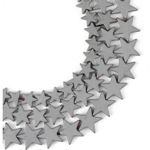 YHBZRET Matte Pentagram star Black Hematite Natural Stone Spacer beads For Jewelry making 6/8/10MM bracelet accessories DIY