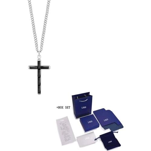Fashion Jewelry SWA New GOVERN Cross Necklace Black Exquisite Cross Shape Crystal Handsome Jewelry For Boyfriend Romantic Gift