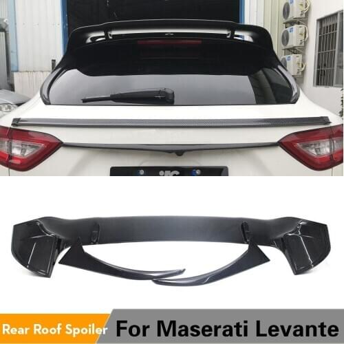Rear Roof Side Spoiler Boot Lip Wing Spoiler For Maserati Levante 2016 - 2020 3PCS/Set Carbon Fiber Rear Roof Spoiler