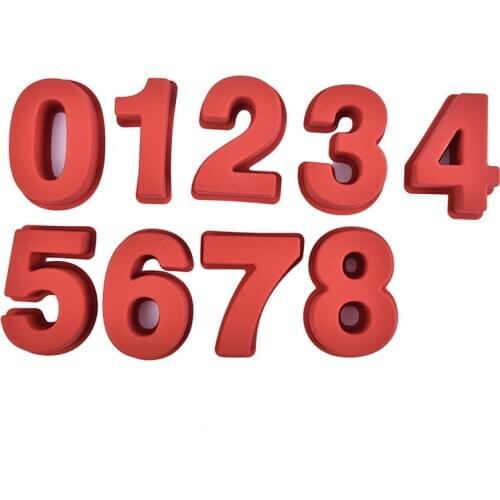 10 Inch Large Silicone Number Molds 0-9 Arabic Number Cake Mold Baking Mold for Birthday Cake