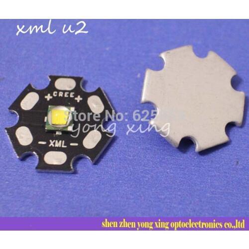 10pcs CREE XML XM-L U2 10W Cool White Light LED Emitter Chip Flashlight with 20mm star