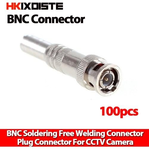 100pcs CCTV BNC Connector Solder Less Twist Spring BNC Connector Jack for Surveillance Accessories