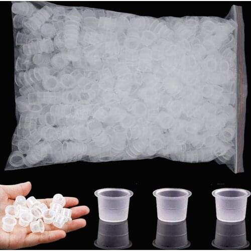 1000pcs Plastic Tattoo Ink Cups Caps Container for Tattoo Pigment Ink Holder S/M/L Size Tattoo Caps Accessories