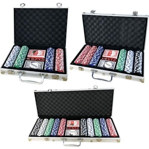 200/300/500Pcs Aluminum Case Chip Set Bargaining Chip 100Pcs/200Pcs/300Pcs/500Pcs Entertainment Chip Set with Aluminum Case