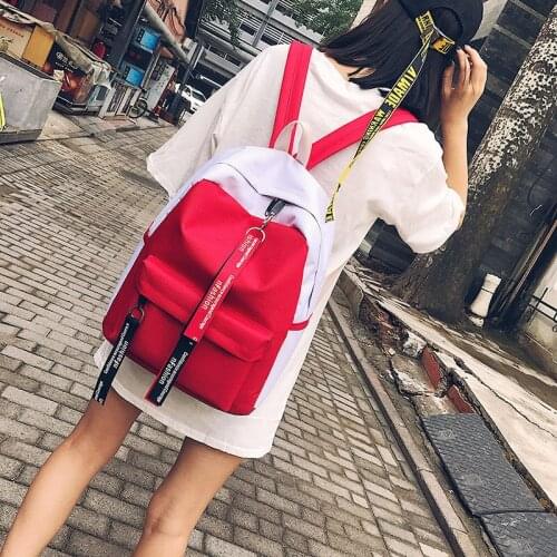 2019 New Arrival Hot Fashion Women Female Casual Students School Zipper Simple Soft Shoulder Bags Backpacks Canvas Bags V4-90