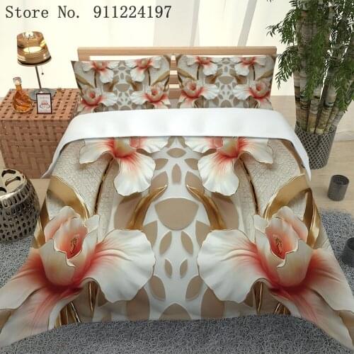 2021 New Arrival Duvet Cover High Quality Bedspread 3D Digital Printing Quilt Cover Single Double Queen King Flower Bed Linen