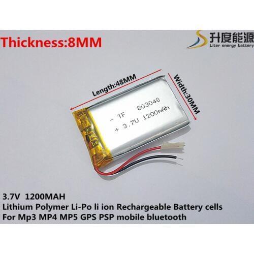 Liter energy battery 3.7V lithium polymer battery 803048 1200MAH GPS navigator game sound card