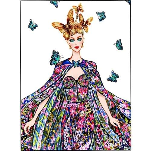 Diamond embroidery Cartoon Princess butterfly flowers full square round drill diamond painting 5d diy diamond mosaic Queen,A834