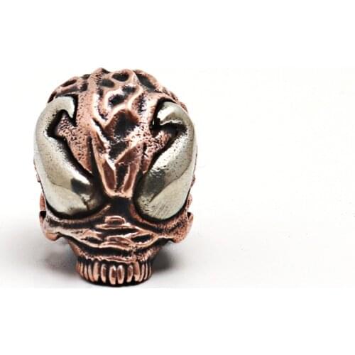 White Brass Copper Skull Outdoors DIY Tools EDC Knife Beads Lanyard Pendants Key Rings Accessories