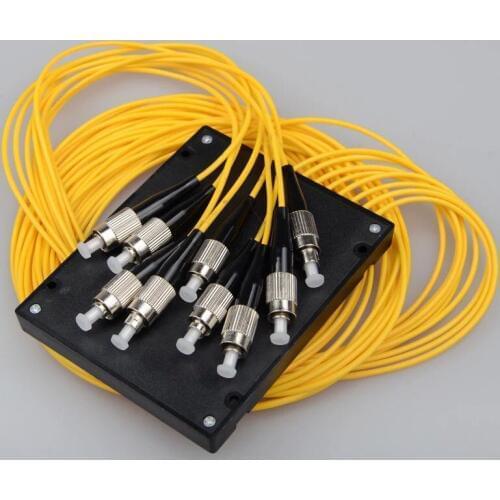 Free Shipping FC/ UPC 1X8 PLC Singlemode Fiber Optical splitter FTTH PLC ABS type FBT PLC optical fiber splitter